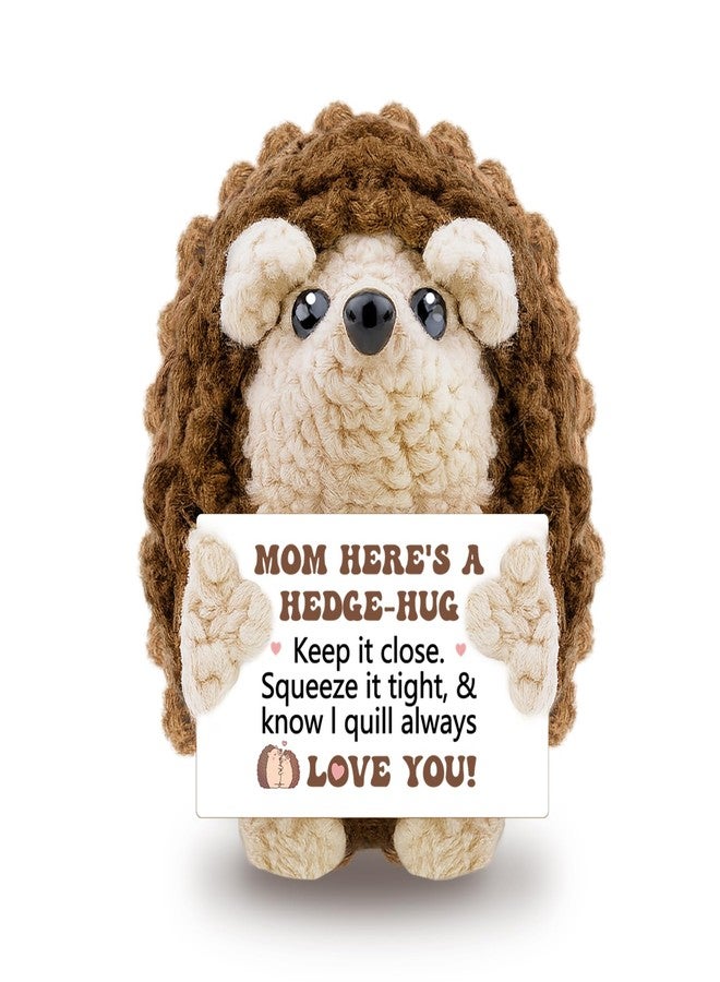 AICHPVOY Mom Birthday Gifts from Daughter/Son Handmade Positive Crochet Hedgehog Mom Birthday Gifts Mom's for Women Positive Crochet Animals for New Gift for Mothers - Image 1